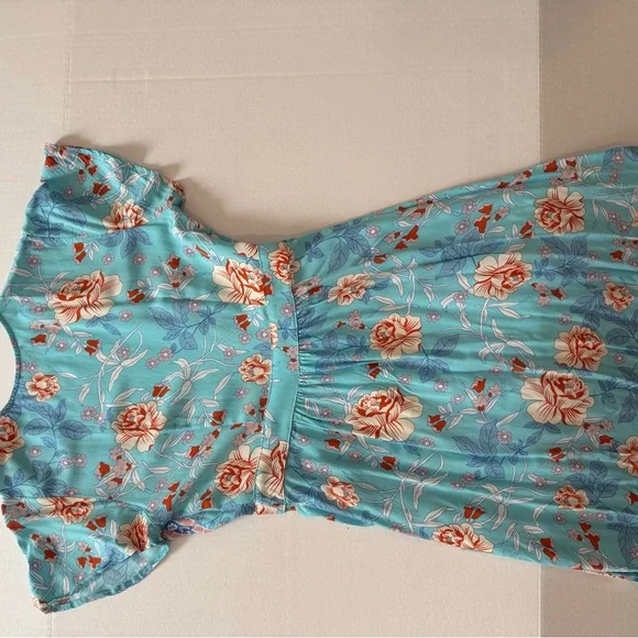 Floral Blue Wrap Maxi Dress - Picture 5 of 5